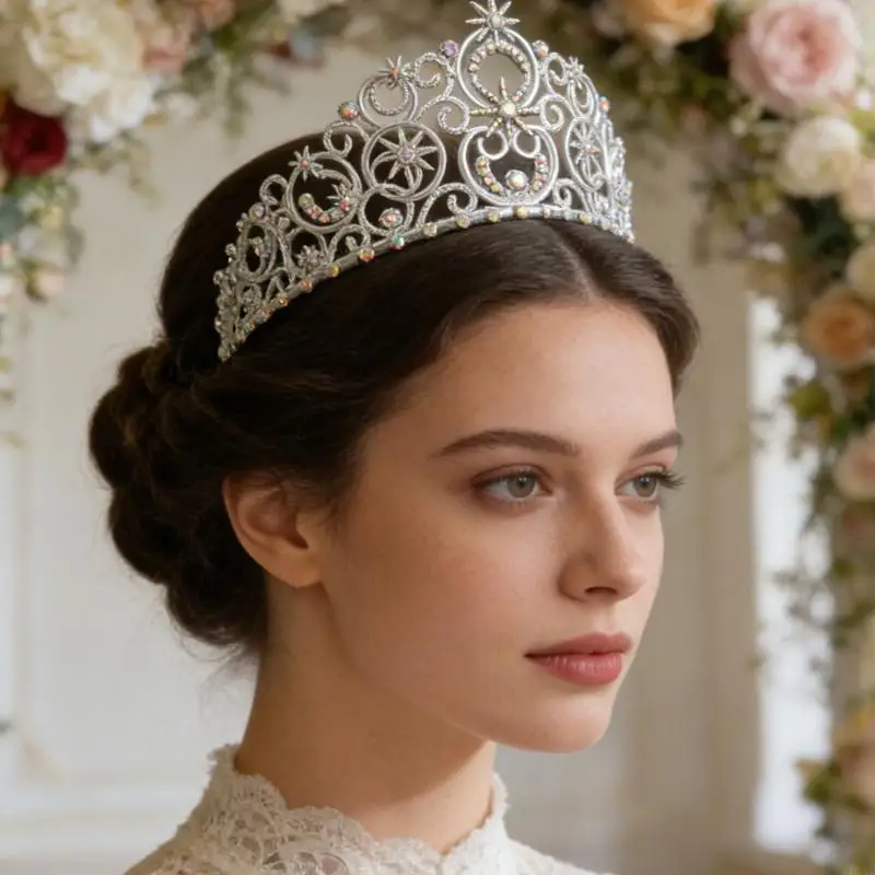  Baroque Hair Jewelry Princess Headpiece With Crystal Rhinestones Crown For Cosplay And Award Ceremonies