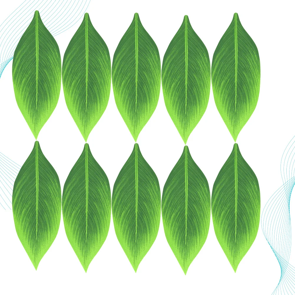 20 قطعة من أوراق الاستوائية الاصطناعية لتزيين المنزل بنفسك لوازم الحفلات أوراق خضراء وهمية نبات محاكاة #5