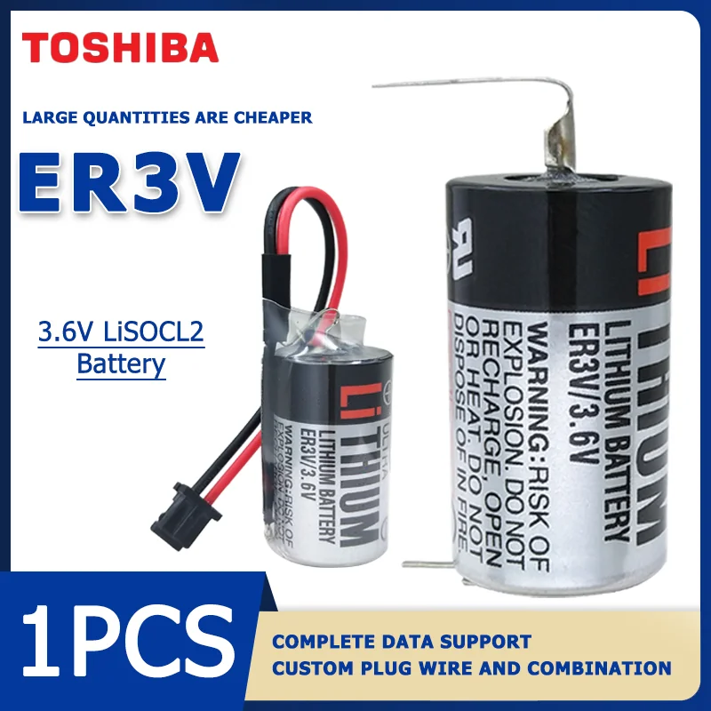 

TOSHIBA ER3V 3.6V lithium battery 1000mAh used for robot industrial control servo system CNC machine tool driver sensor