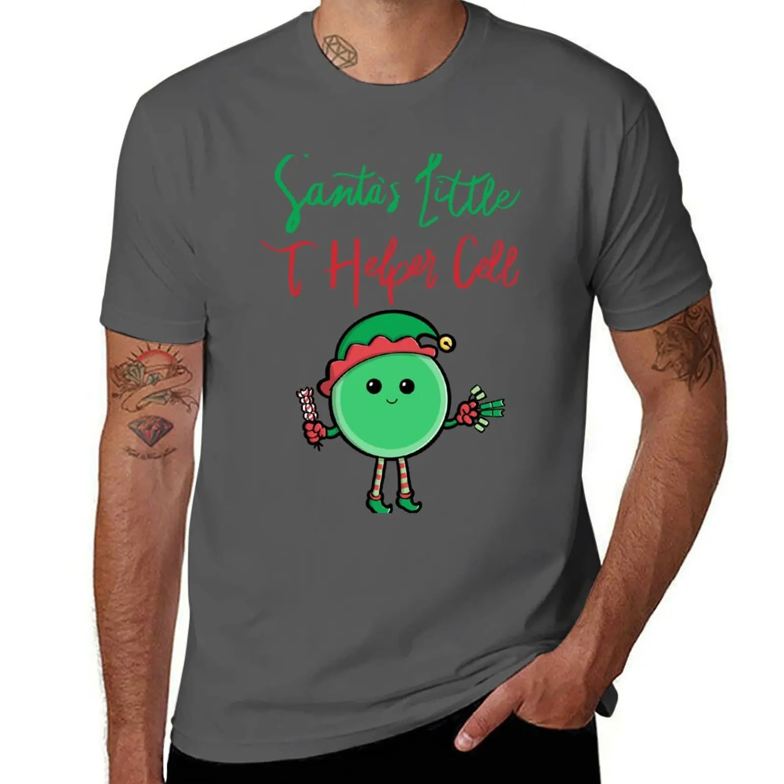 

Santas Little T Helper Cell T-Shirt t shirts cotton 100% t shirt man casual shirts for man pack cotton T-Shirt