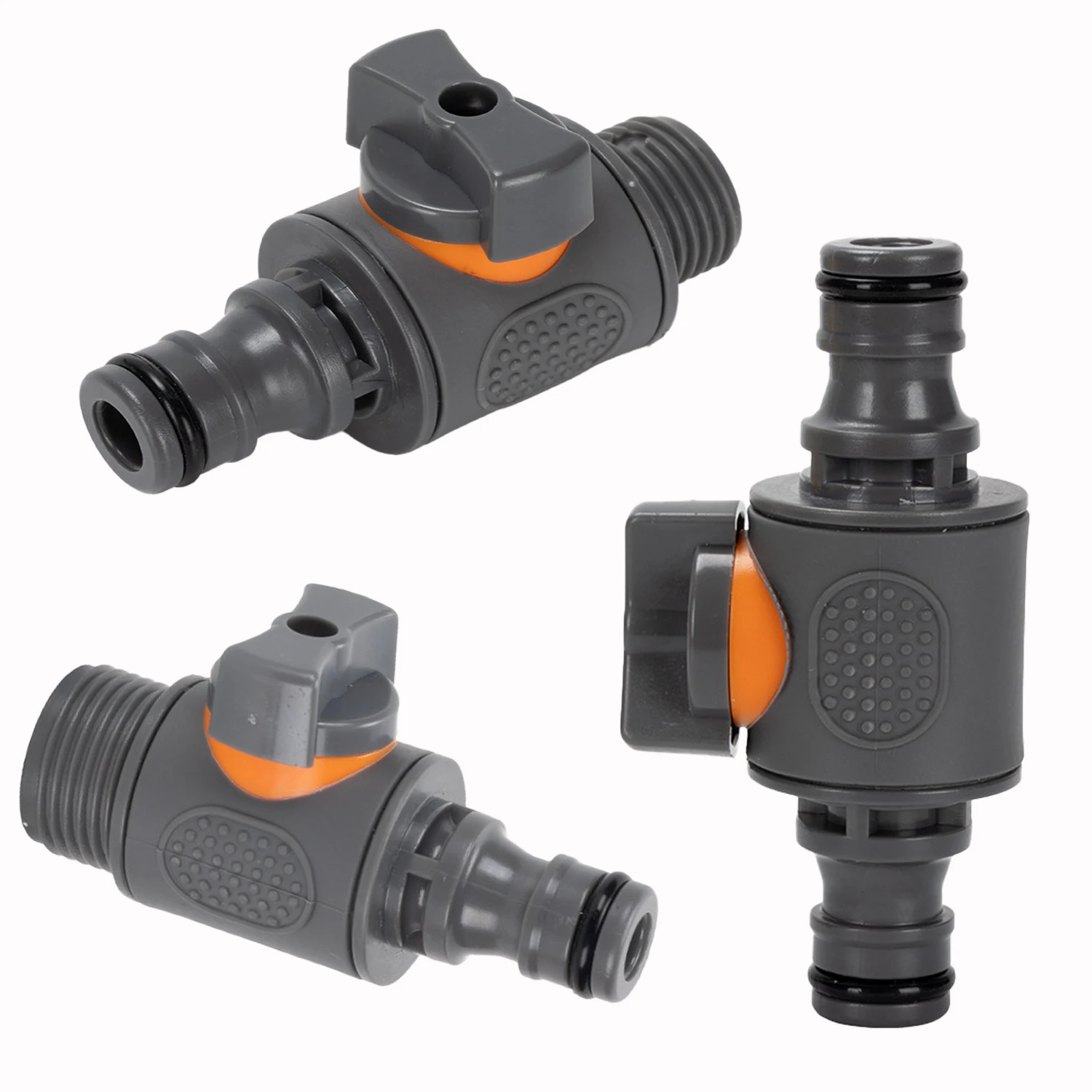 16mm Quick Connect Garden Hose Adapter with Shut-Off Valve - Fit for 1/2