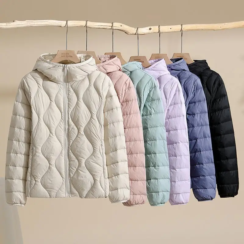 Winter Slim Ultra Light Thin Duck Down Coat Women Casual Jackets Autumn Fashion Pocket Basic Parkas