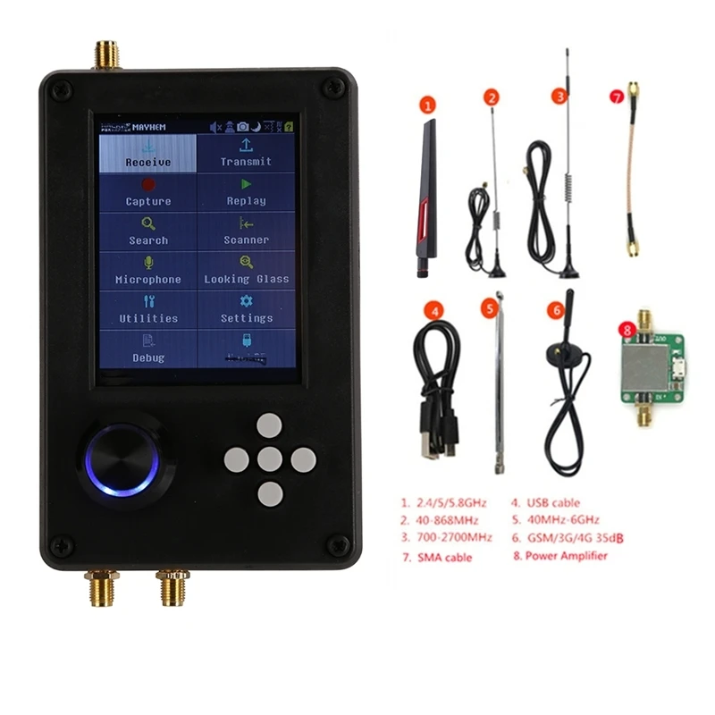 New Assembled H2 Receiver + R9 6GHz SDR Software Defined Radio + Case + Battery