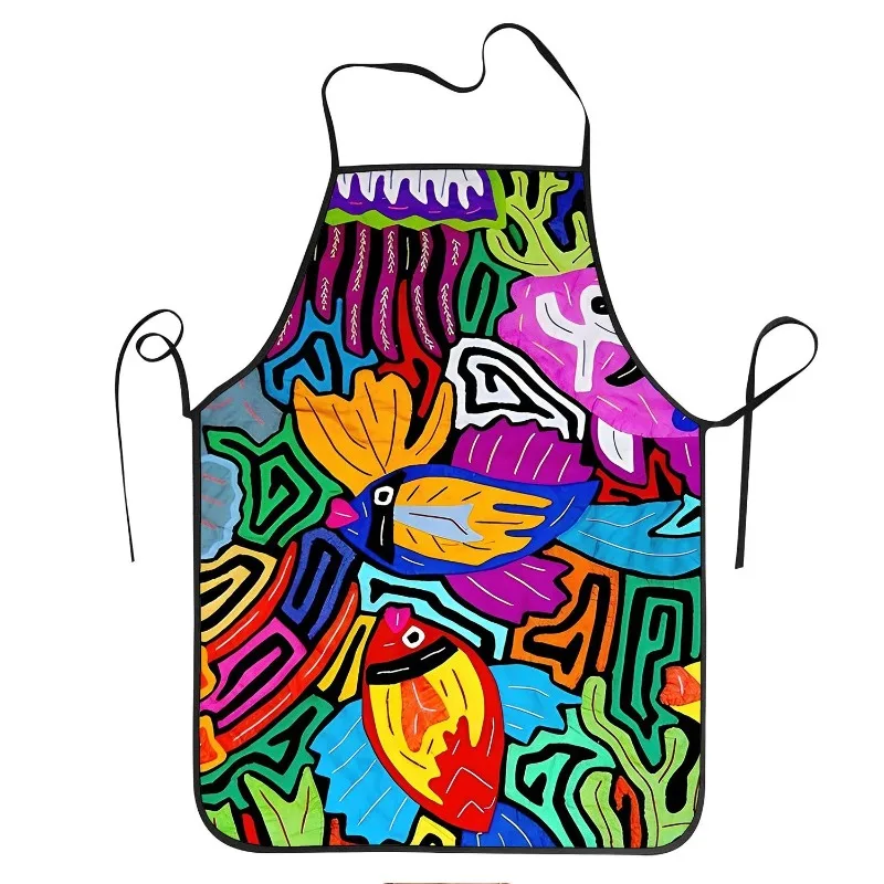 Colorful Abstract Bird Apron, Vibrant Graffiti Art Graphic Cooking Bib, Psychedelic Kitchen Decor, Unique Gift for Artists