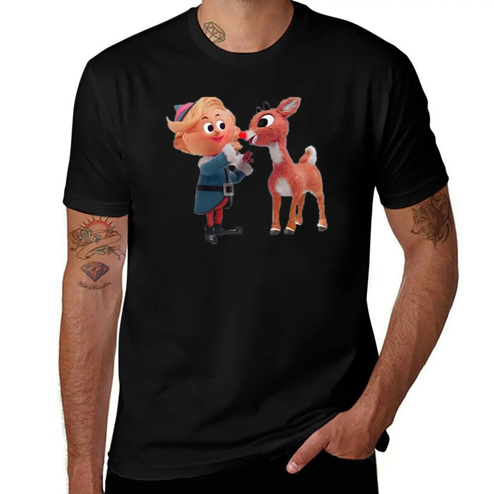 

Rudolph the red nose reindeer T-Shirt t shirts for man pack cotton t shirts for man cotton soft man graphic t shirt T-shirt