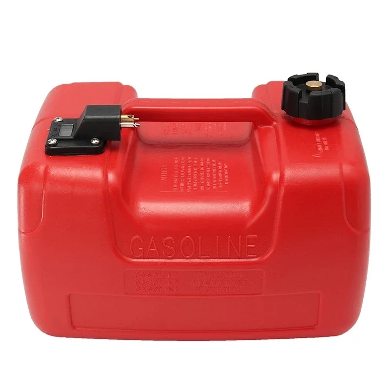 12L Outboard Fuel Tank Oil Box For Portable Boat Yacht Engine Marine With Connector Red Plastic Anti-static Corrosion-resistant