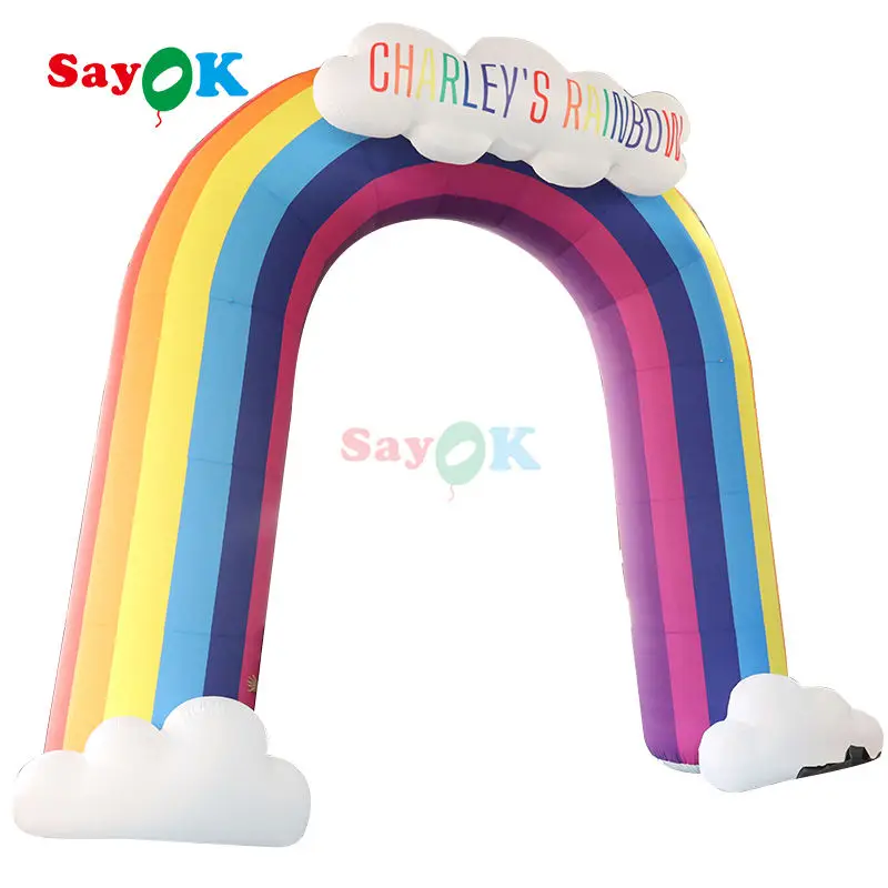 

7.36mh Inflatable Arch With Clouds Inflatable Archway Entrance Door Gate For Advertising Events Wedding Party