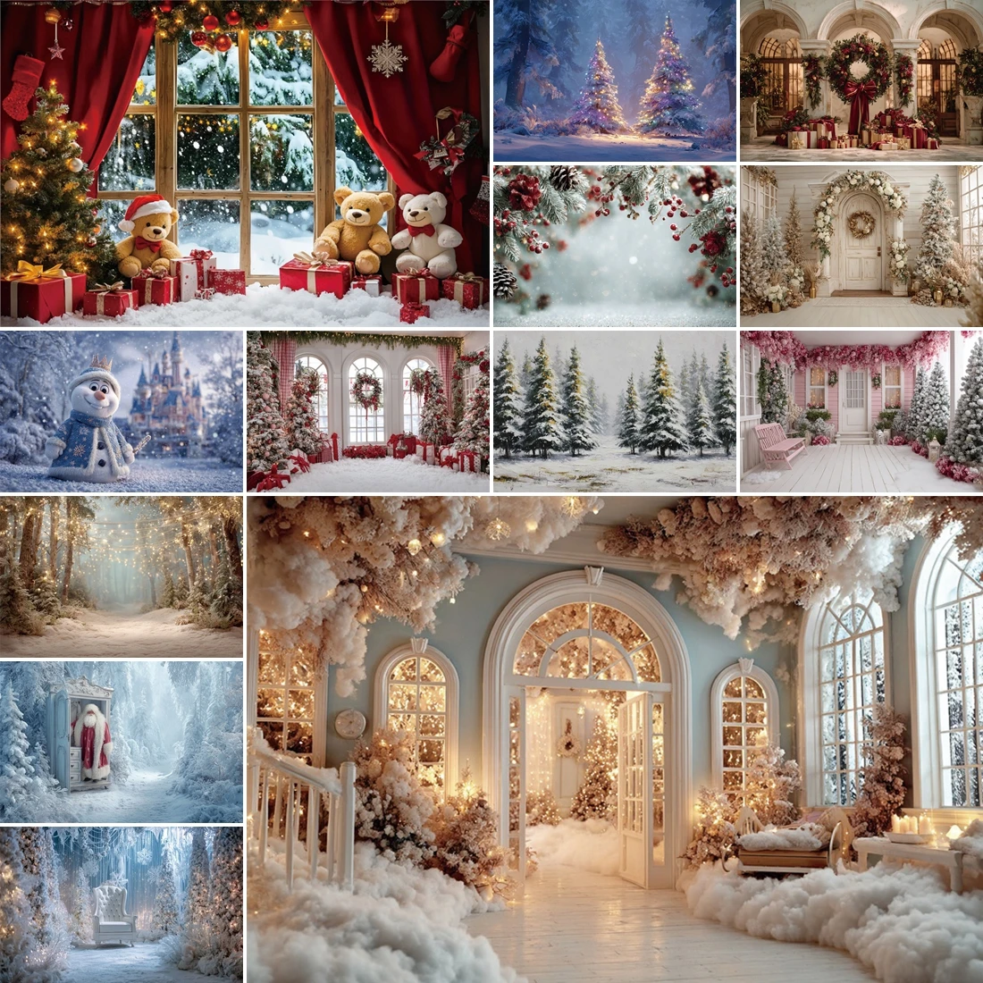 

MOON.QG Christmas New Year Backgrounds For Photographs Fireplace House Santa Backdrop Kids Studio Shooting Props Banner Birthday