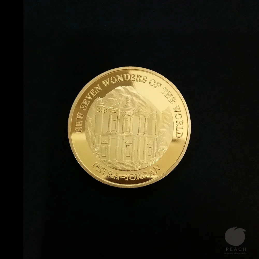 مجموعة Seven Wonders of the World Coin Collection شارة تذكارية مطلية بالذهب مجموعة عملات السفر #1