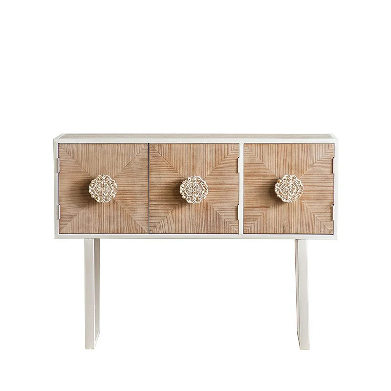 

American-style home entrance cabinet is opposite the door rural idyllic solid wood dining side living room storage