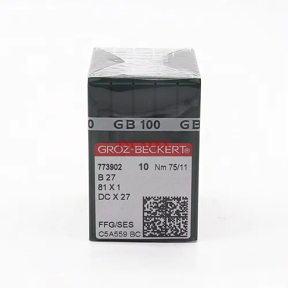 100 Pcs Genuine Groz Beckert Sewing Needle B27 81X1 DCX27 FFG/SES Nm 75/11 80/12 90/14 100/16 For Industrial Sewing Machine