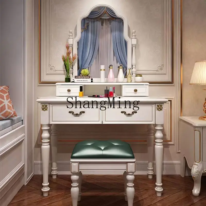 

CL new bedroom dresser small modern luxury solid wood dressing table female Internet celebrity small apartment dressing table