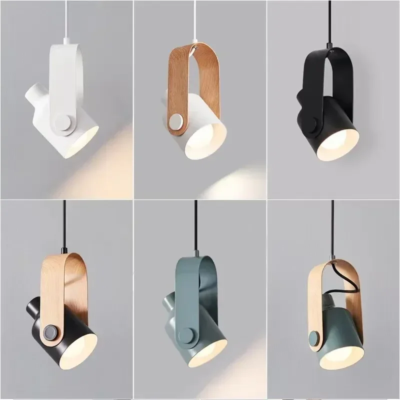 

Nordic Modern LED Pendant Lamp E27 Bedside Cabinet Wardrobe Bar Showcase Spot chandelier Light Decor Luminaire Angle Adjustable