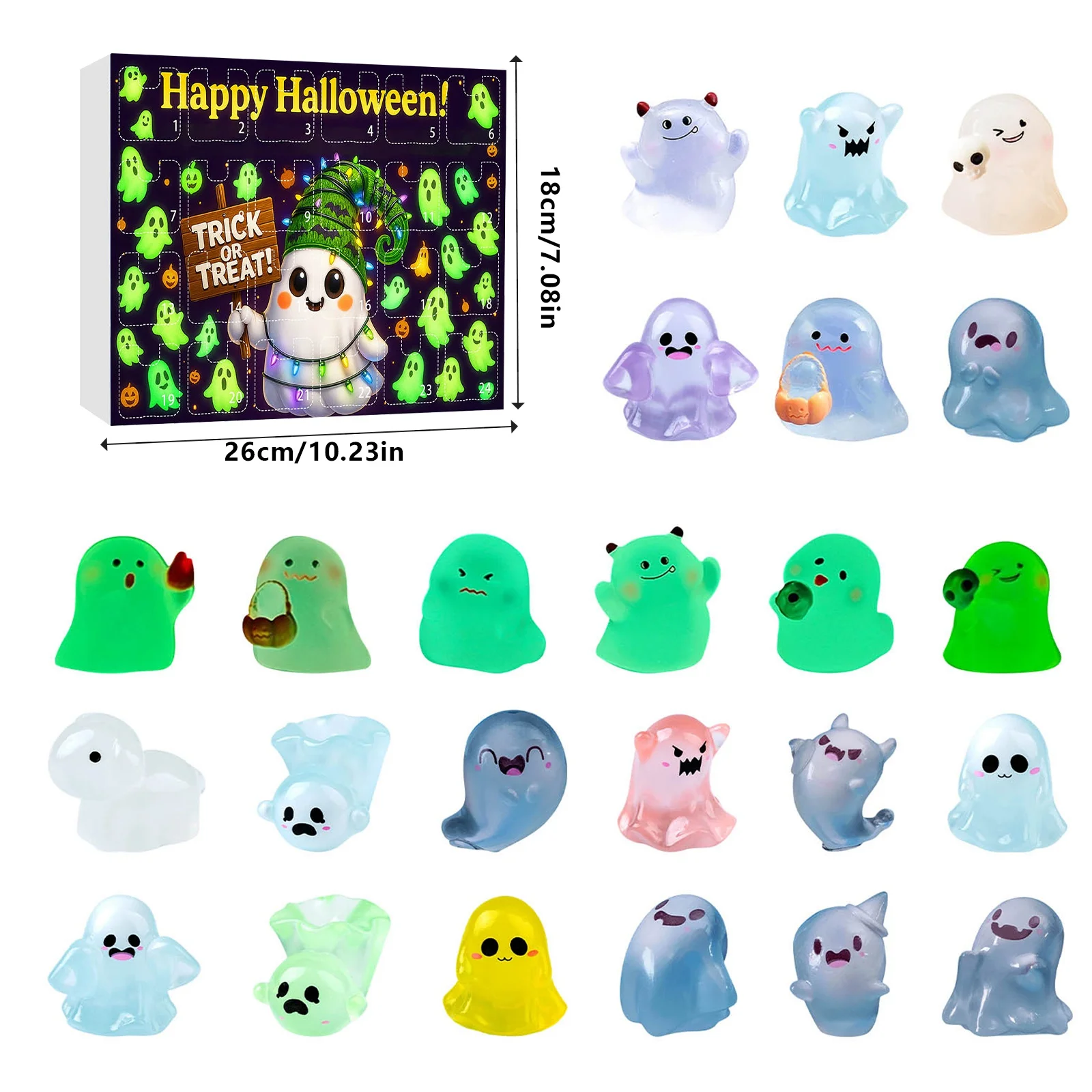 นาฬิกาจับเวลาครัวน่ารักสำหรับเด็ก เรืองแสงในที่มืด ปฏิทินนับถอยหลังวันฮาโลวีน ของตกแต่งโต๊ะทำงานสุดลึกลับ ชุดนาฬิกาจับเวลาต้านทานเวลา