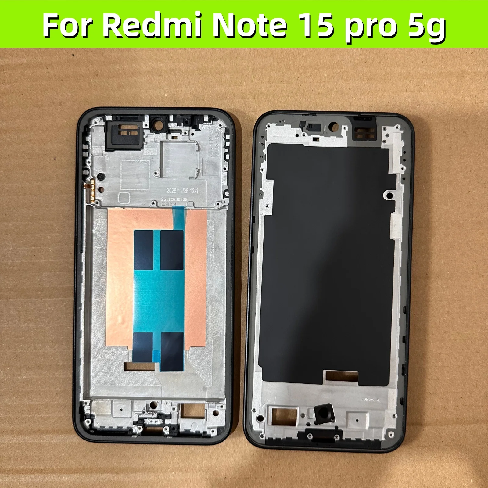 LCD Frame For Xiaomi Redmi Note 15 pro 5g Middle Frame Front Housing With Volume Flex and Side Button Replacement