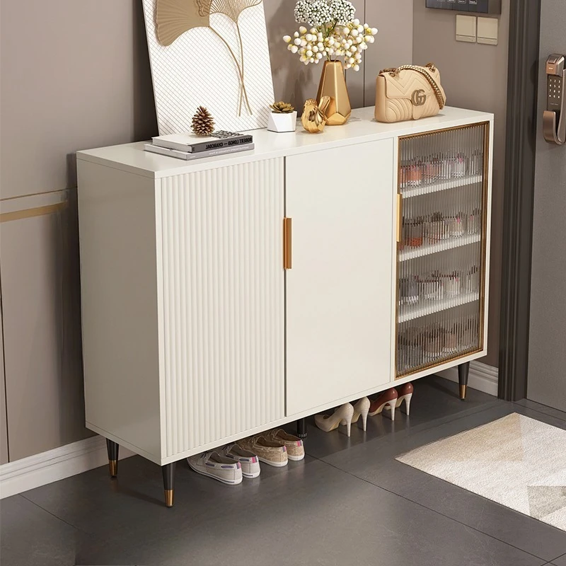 

Light luxury rock board shoe cabinet at home entrance, large capacity high-end wall mounted simple storage cabinet muebles