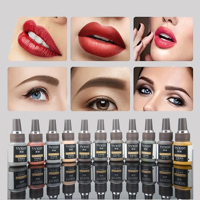 18ml Microblading Pigments Professional Tattoo Ink Set Permanent Makeup Eyebrow Lips Eyeline Tattoo Color Body Beauty Art Tool