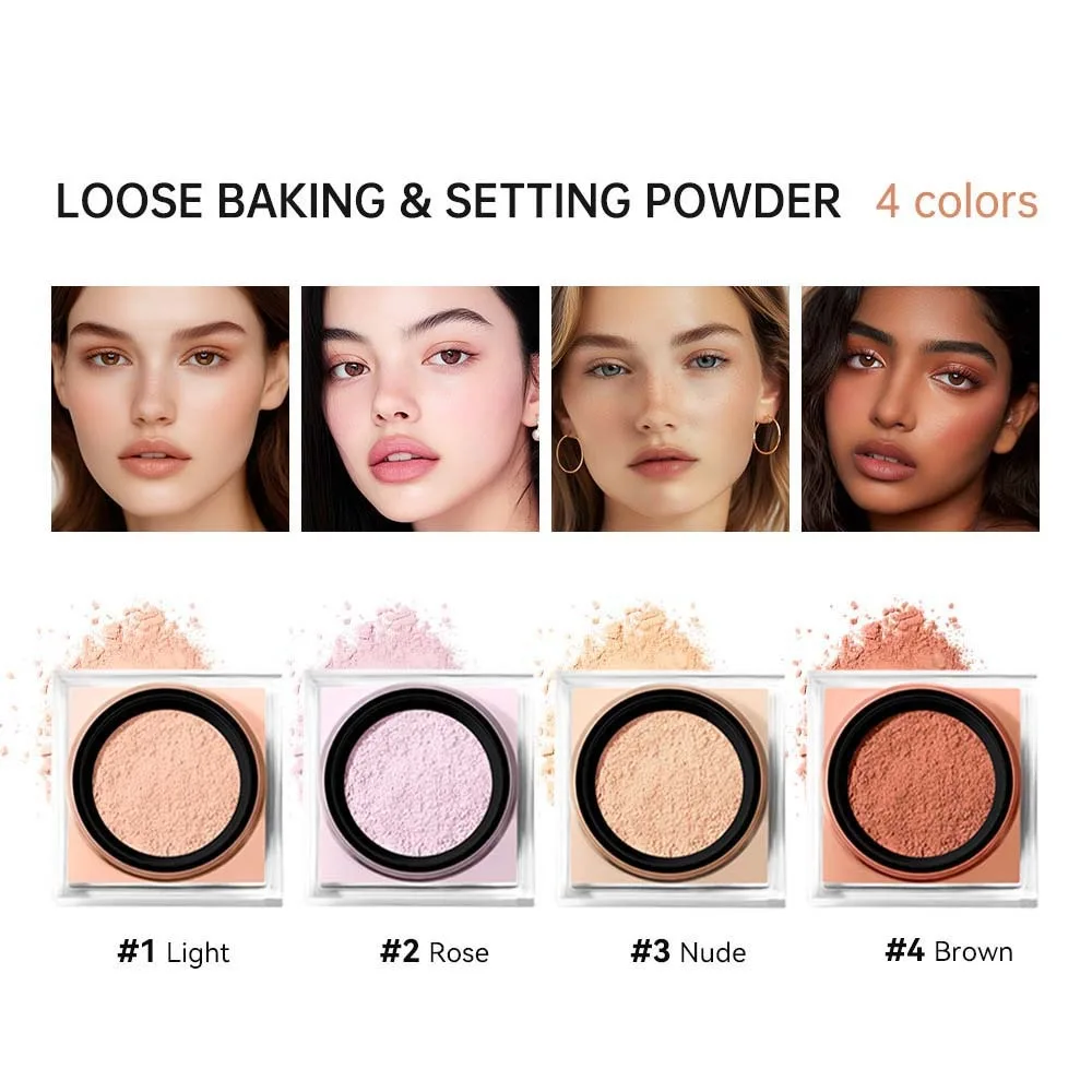 Lock in Makeup Setting Powder Lightweight Silky Texture Matte Loose Powder Natural Cosmetics Face Loose Baking