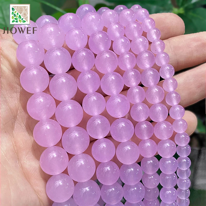 Natural Stone AAAA Violet Chalcedony Jades Round Spacer Beads 15