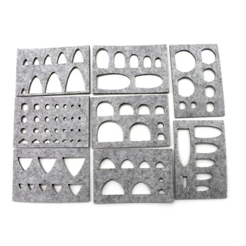 X7YD 8pcs Wool Felt Mold Needle Felting DIY Craft Stencil Applique Handicraft Shaping Mould Sewing Accessories