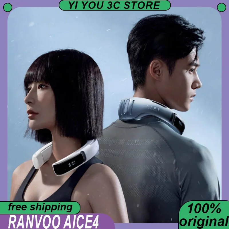 

Ranvoo AICE4 LITE Шейный вентилятор Кондиционер Портативный небольшой охлаждающий вентилятор Мини Smart Mute USB Зарядка Наружное охлаждение Безлопастной вентилятор