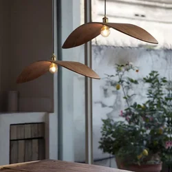 Nordic Walnut Color Wood Edison E27 Led Pendant Lights Dining Room Arc Design Droplight Home Decor Suspend Lamp Led Luminarias