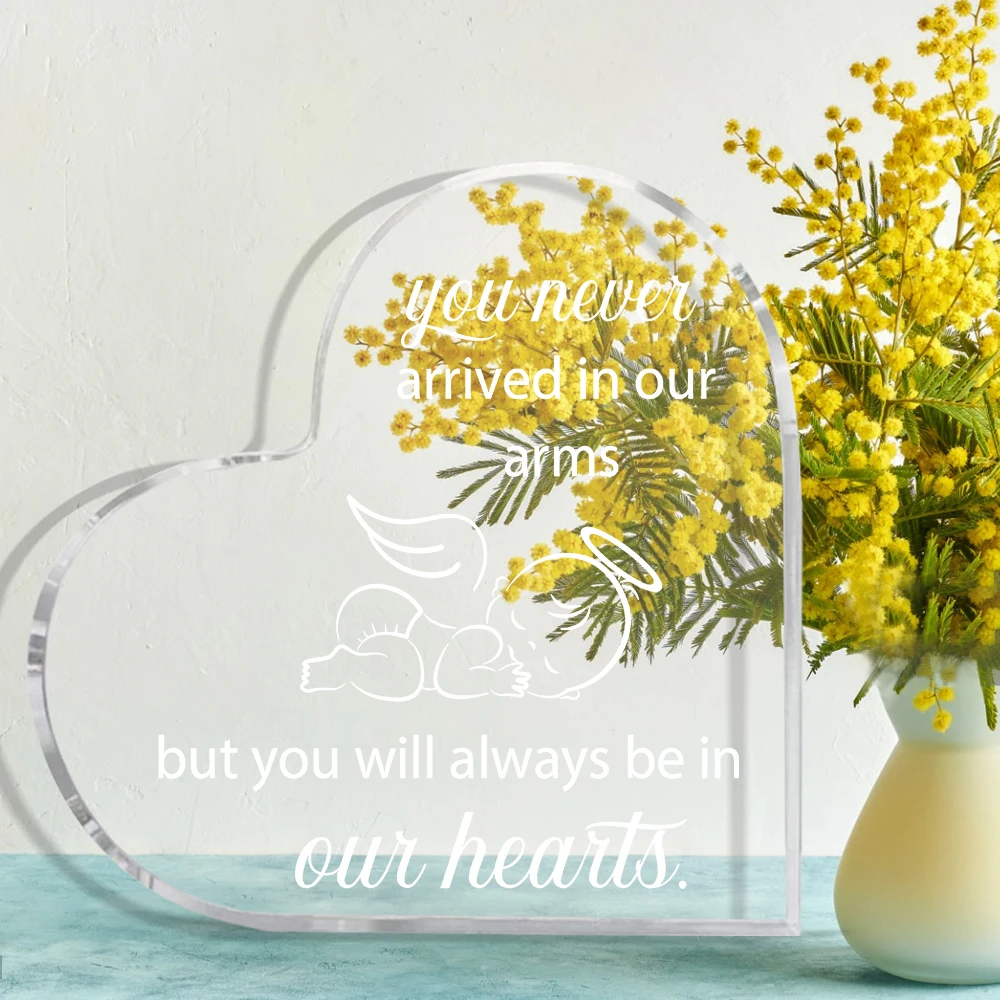 2D Flat 1pc, Acrylic plaque tabletop decoration sign , Miscarriage Gifts for Mothers Bereavement Remembrance