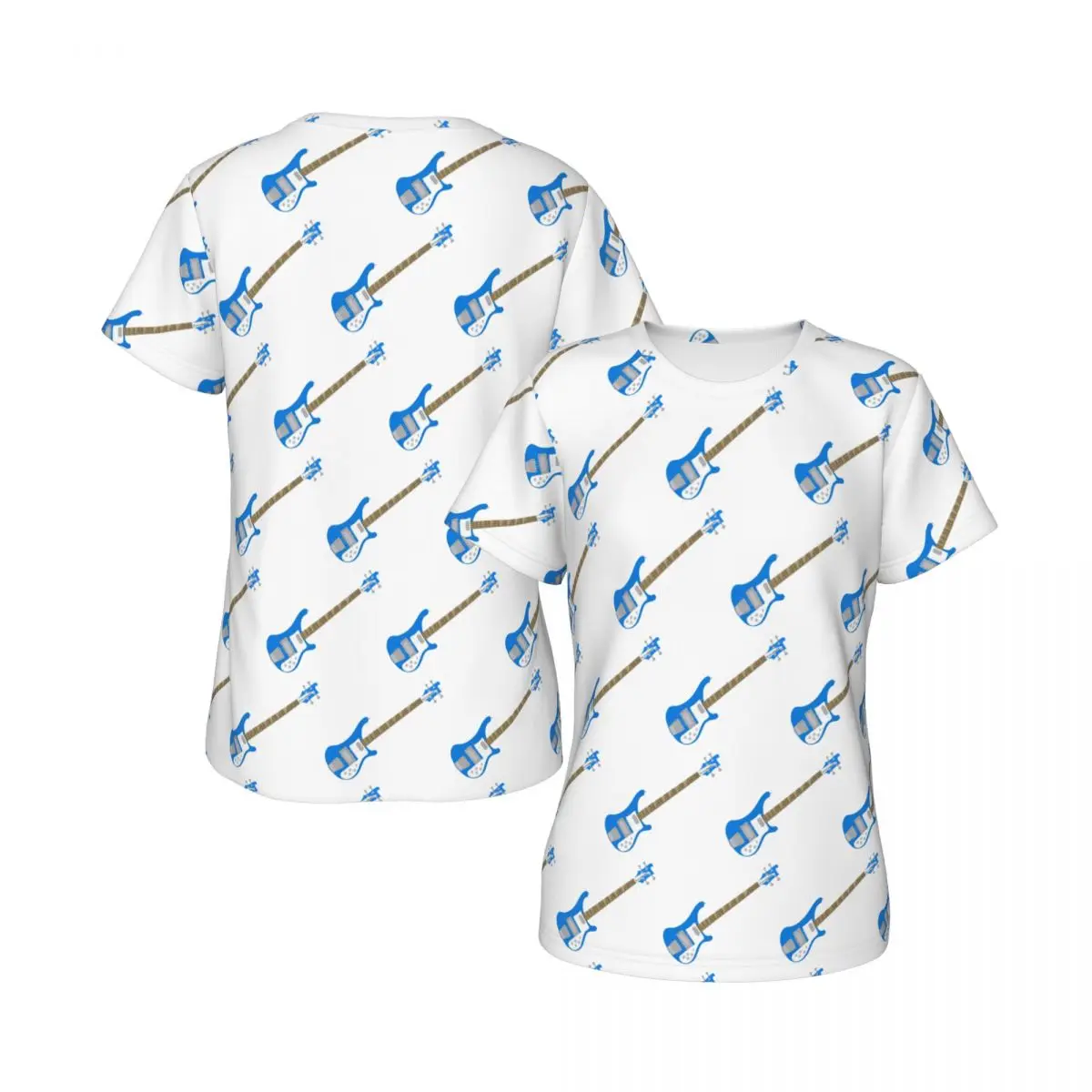 Left-Handed Rickenbacker 4001C FLCL Bass Guitar T-Shirt Women Short Sleeve T Shirts Round Neck Streetwear Cotton Summer Tees view 5