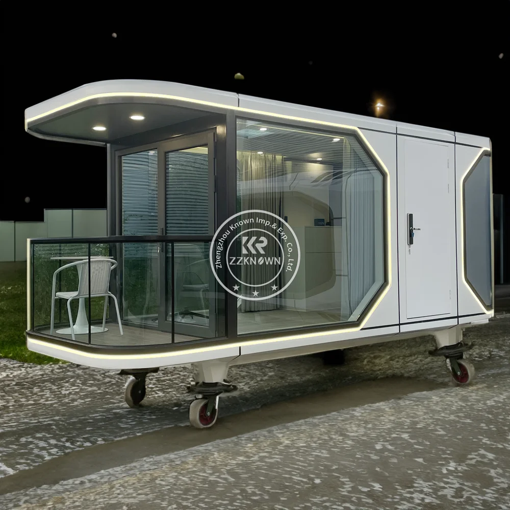 Cápsula espacial de lujo para acampar, casa de cápsula espacial de cabina de contenedor de Hotel moderno 2024