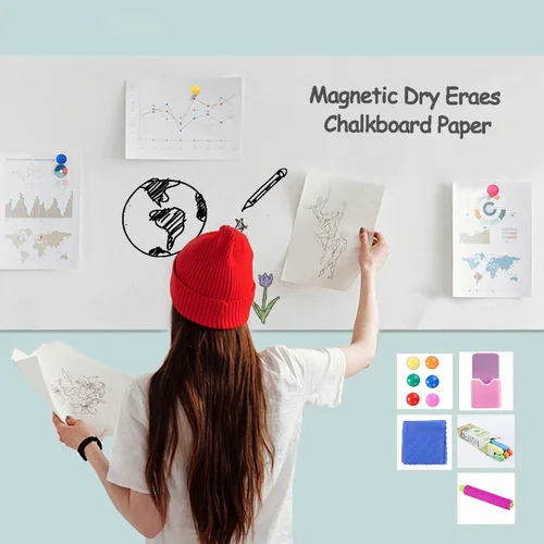 Imagen 2 del producto Pizarra magnética de borrado en seco, pizarra blanca suave, papel de Contacto, pegatina de pared, pegatina de Graffiti para el trabajo en casa, oficina/enseñanza