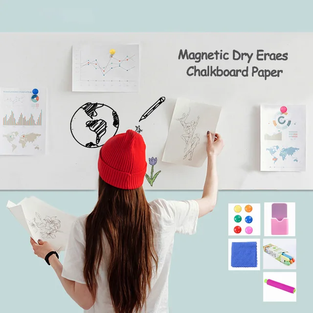 Magnetic Dry Erase Chalkboard Paper Soft Whiteboard Contact Paper Wall Sticker Graffiti Sticker For Work At Home Office/Teaching 2 Magnetic Dry Erase Chalkboard Paper Soft Whiteboard Contact Paper Wall Sticker Graffiti Sticker For Work At Home Office/Teaching 2