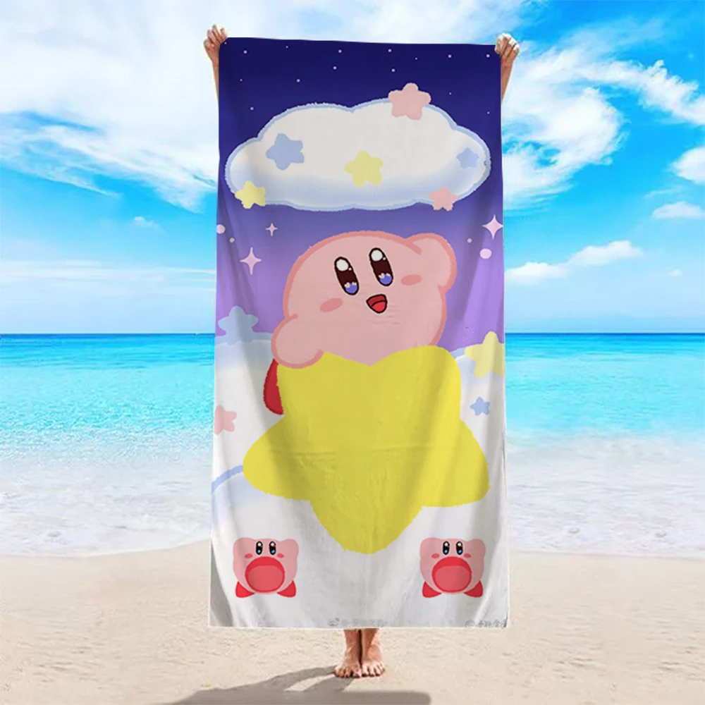 

Симпатичное пляжное полотенце с узором Кирби, махровые банные полотенца из микрофибры для йоги, путешествий, плавания, фитнеса и кемпинга
