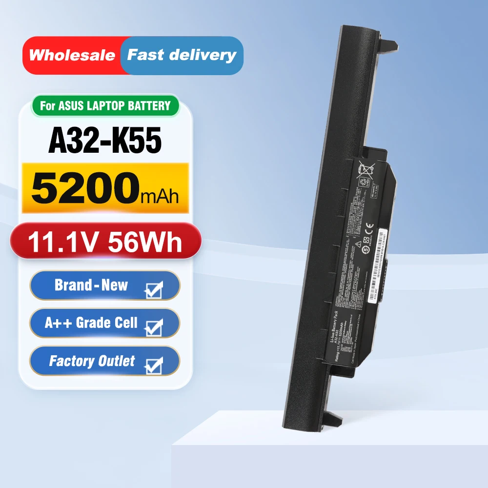 ETESBAY A32-K55 Battery 5200mAh/56WH For Asus A45D A45V A75A A75V K45N K45V K55V K75A K75D R400N X45A X55C X55U R500V A41-K55