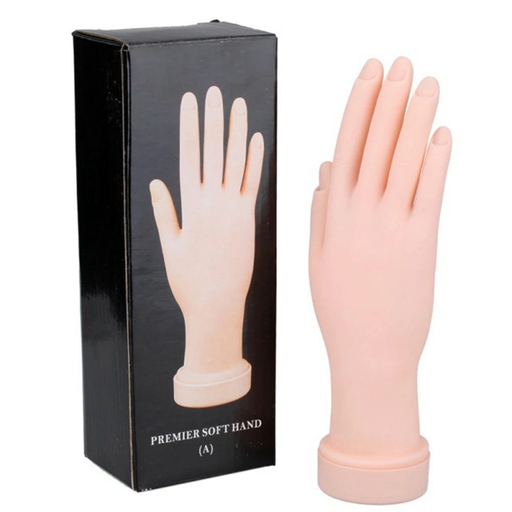 Beginner Display Soft False Tips Tool Silicone Training Nail Model Practice Art Finger Hand Flexible Nail Art Training