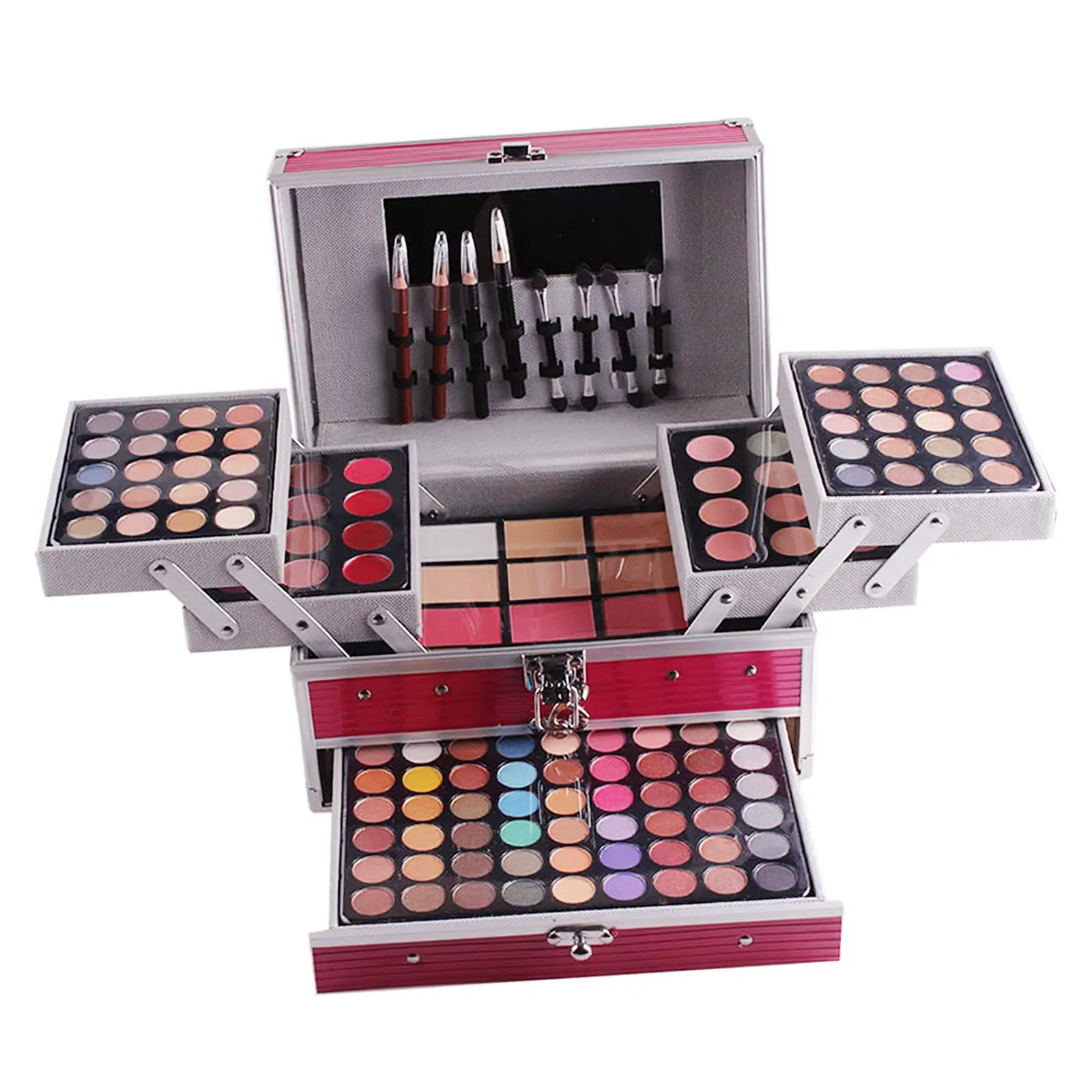 Makeup Kit Set Blendable Eyeshadow Palette with Makeup Box Multicolor Eyeshadow Palette for Personal Gifts Wedding Holiday Party