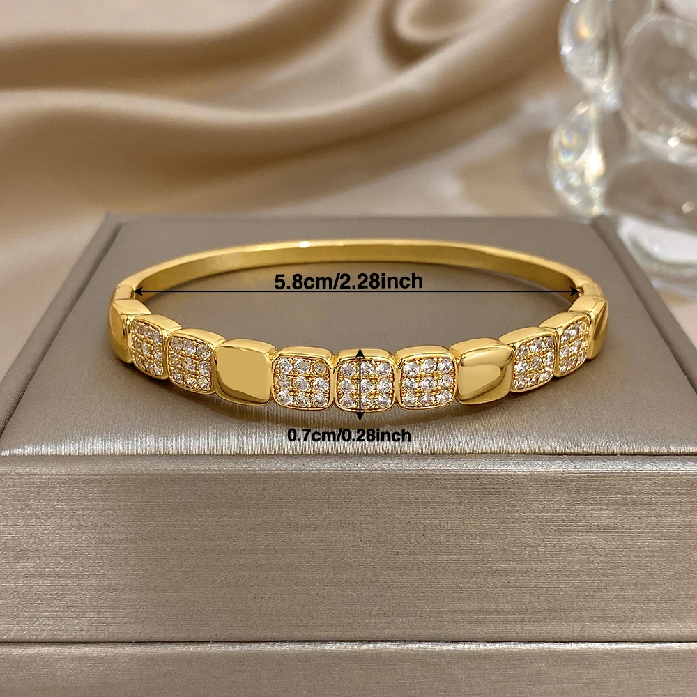 Greatera موضة ساحة كاملة حجر الراين مطعمة تقسم النحاس سوار للنساء الرجال حساسية كول شعبية الإسورة الأكثر مبيعا