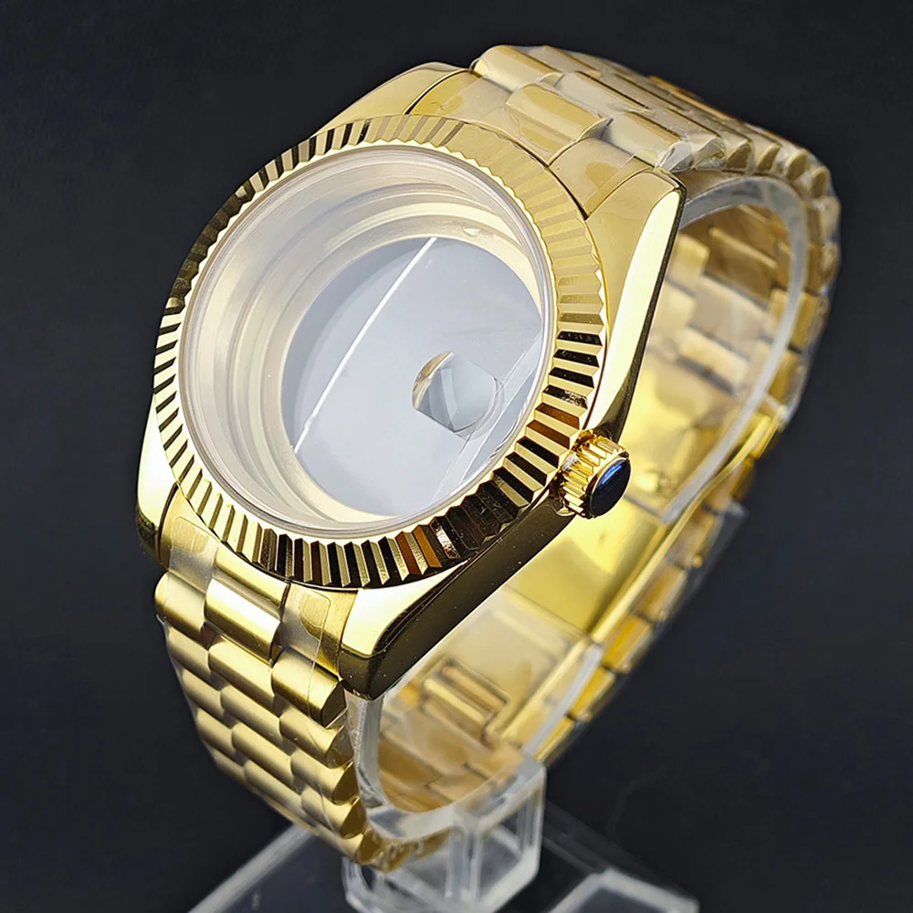 High Quality 40mm Case For 8285 Movement Components Stainless Steel Case Sapphire Crystal Glass /20mm Strap Watch Accessories