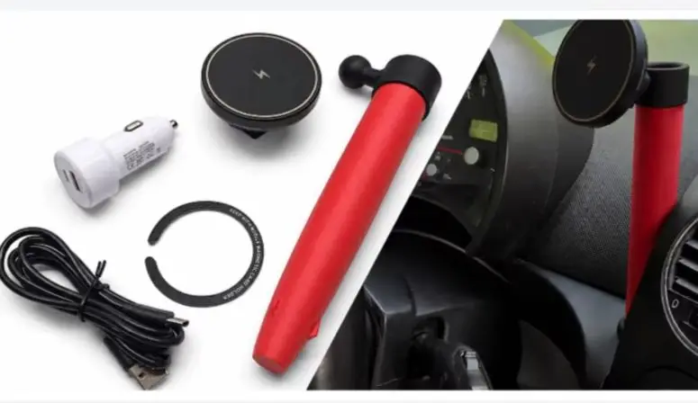 Para VW New Beetle 1998-2010, Suporte de Telefone com Carregamento Rápido Sem Fio para Carro, LHD, Vaso Vermelho, Suporte de Carregador MagSafe para C