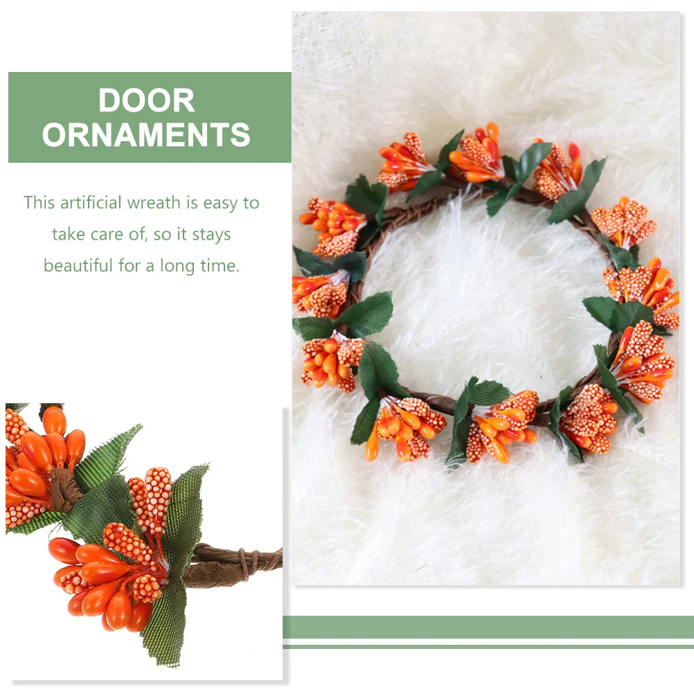 

6Pcs Halloween Simulated Berry Wreaths Decorative Door Hanging Rings Decor Home Ornament Festival Supplies