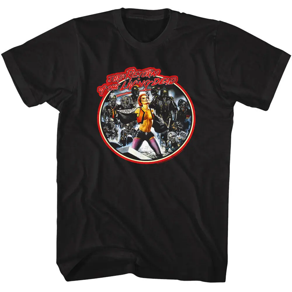 

Return Of The Living Dead Zombie Trash Circle Badge Men's T Shirt Scary Merch