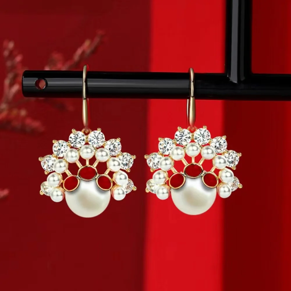 Vintage Peking Opera Earrings Chinese Characteristics Earrings for Women Pearl  Luxury Jewelry Couple Anniversary Gift New 2022