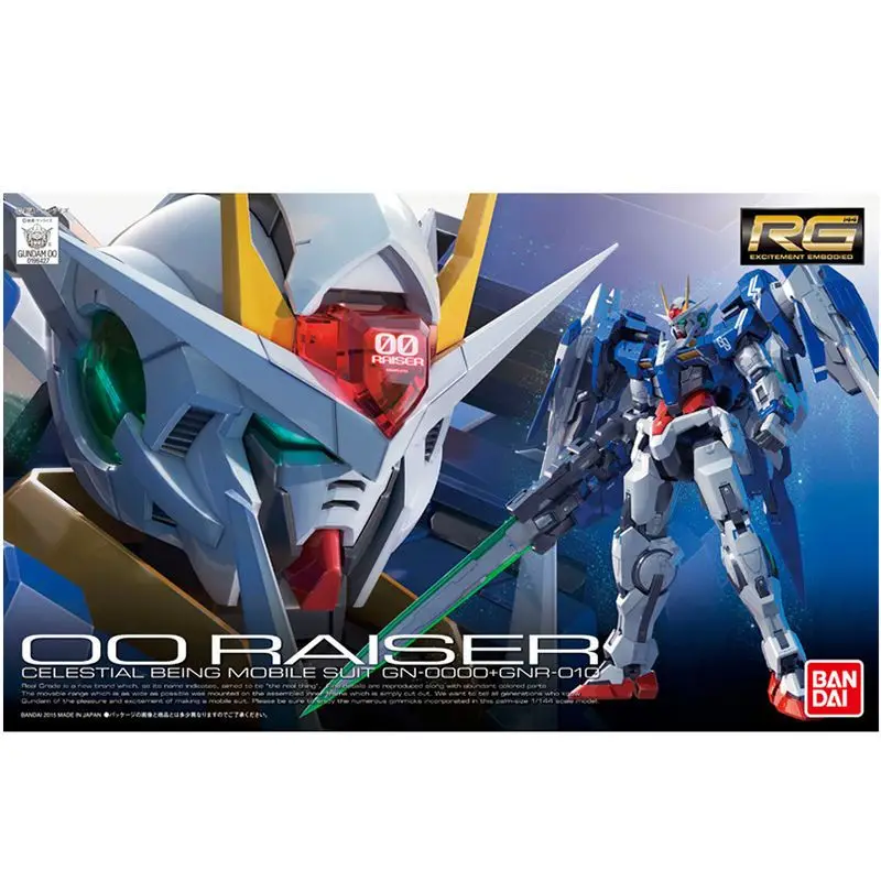 [In Stock] Bandai RG 18 Gundam 00 Raiser Double Zero Elevator Set Puzzle Action Figure Model Toys Handcraft Ornaments Gifts Men