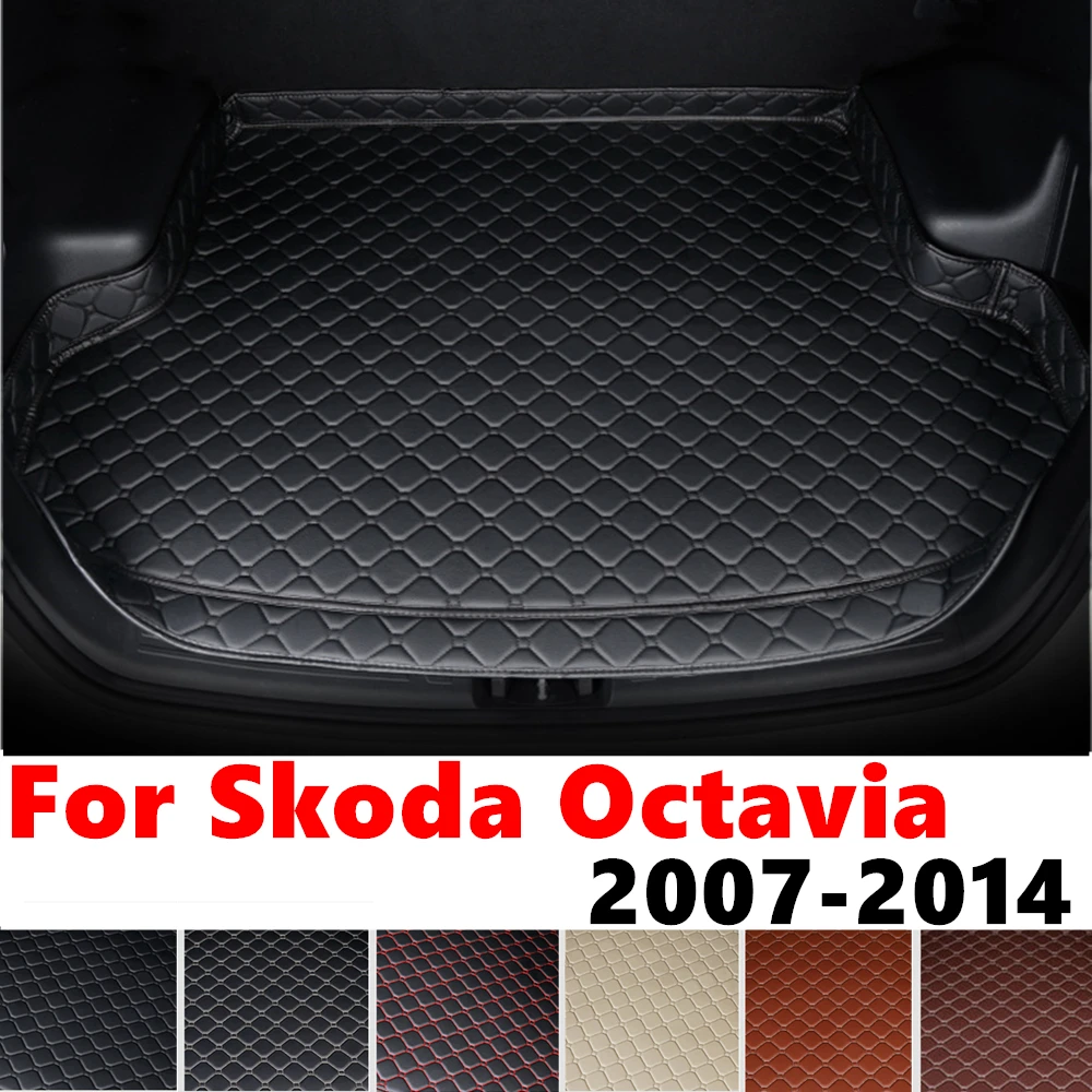 

Коврик багажник высокой боковой для SKODA Octavia 2014 2013 2012-2007, поднос багажника, задний коврик для багажа, подкладка для груза, аксессуары для интерьера