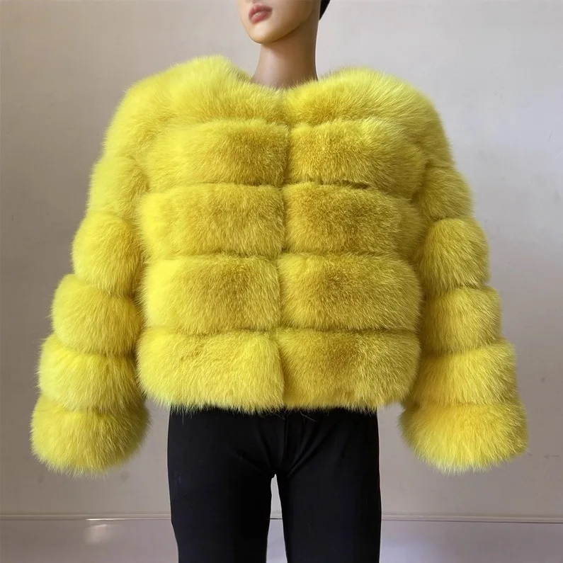 Fur Hot Selling Fox Fur Imitation Fur Jacket Women's Short Long Sleeve Fur Artificial Fur Jacket