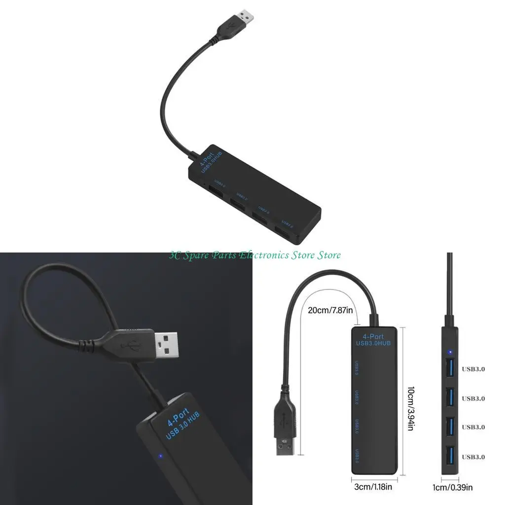 SZ Versatility 4Port USB3.0 Hub USB Splitter for Computers and TVs for Office Study Entertainment Use Highly Speed USB Hub