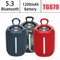 Bluetooth Speaker TG679 1200mAh Portable Wireless TWS Sound Box Hands-free Call Support FM/TF Card LED Color Light caixa de som
