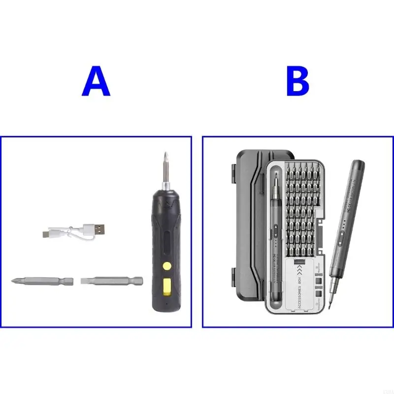 4XBA 46 en 1 destornillador eléctrico ajustable 3.7V U USB C RECARGABLE RECUPA HERRAMIENTA RELAVABLE REALVABLE PARA TELÉFONO