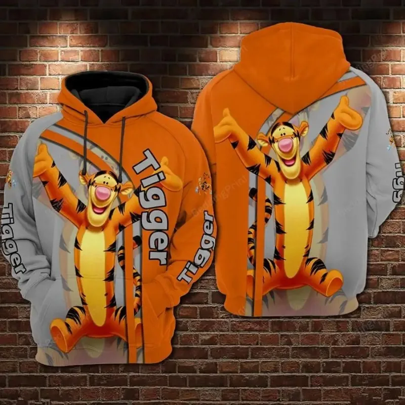 Disney 3D hoodie Winnie The Pooh Cartoon Fall Tigger Hoodie Unisex Men Women 3d All Over Print Hoodie Cosplay Men\'s Clothing