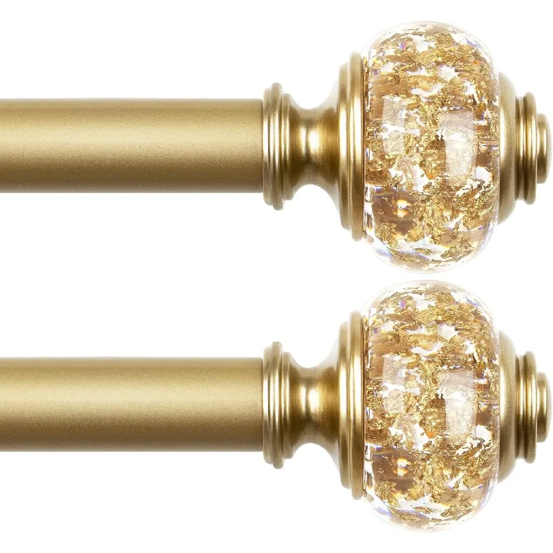 

2 Pack Curtain Rod 32 to 58 Inches (2.6-4.8ft), 7/8 inch Telescoping Splicing Curtain rods for Windows 20 to 54 Inch, Lux