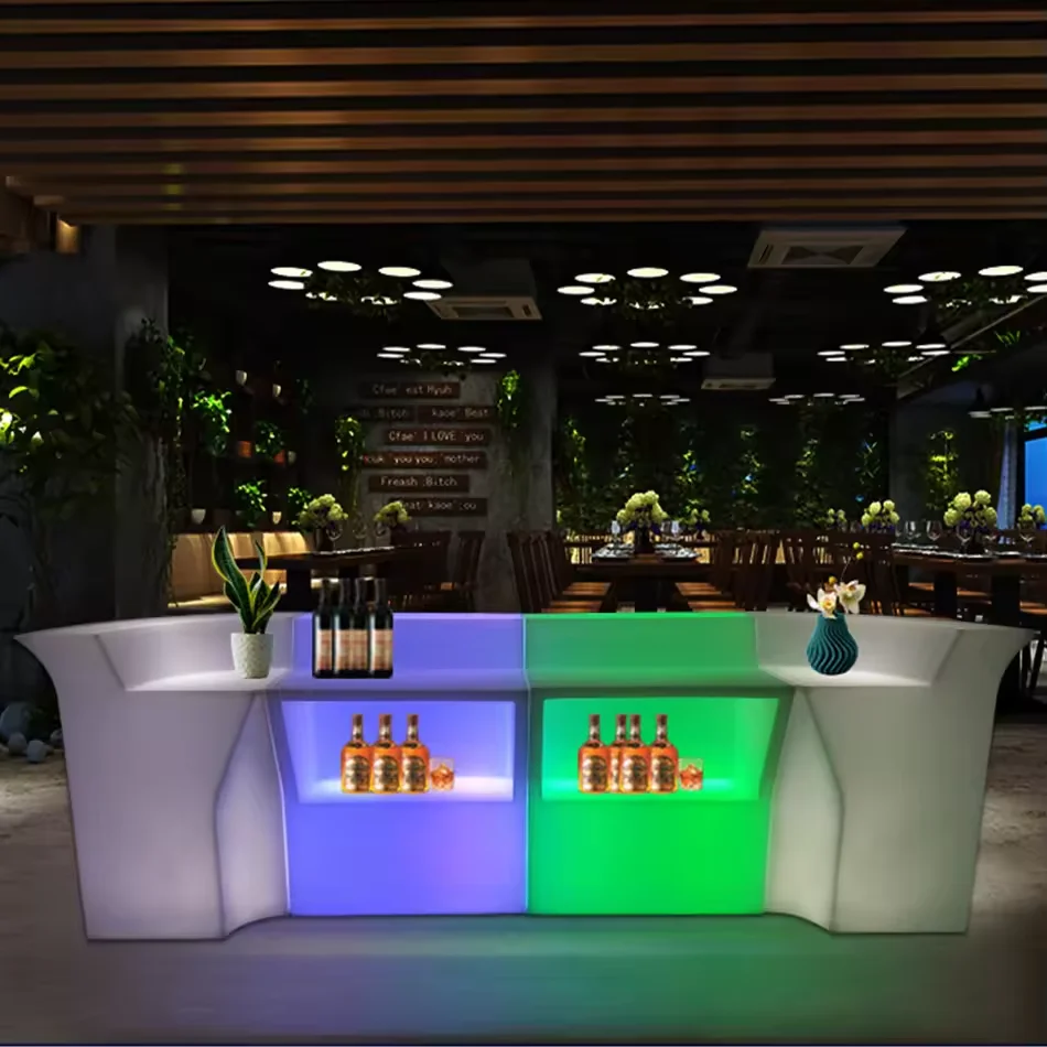 

Color Changing LED Bar Counter Furniture Acrylic Material for Outdoor Dining & Banquet for Night Clubs